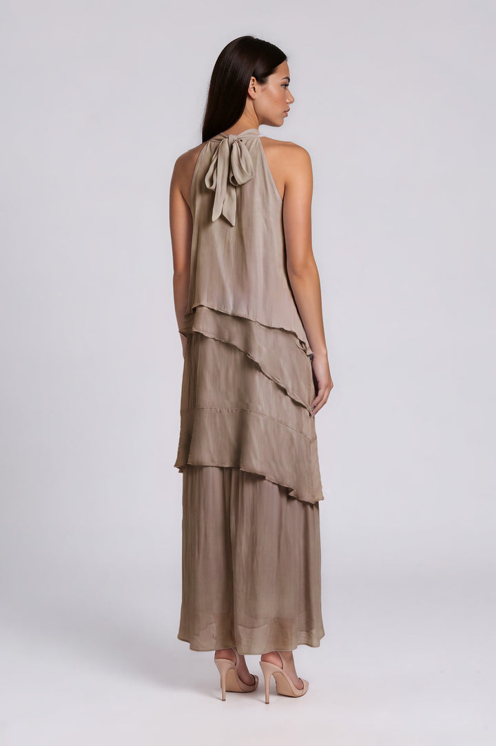 Katmanlı İpek Halter Maxi Elbise – 2. görünüm – Andre Garen